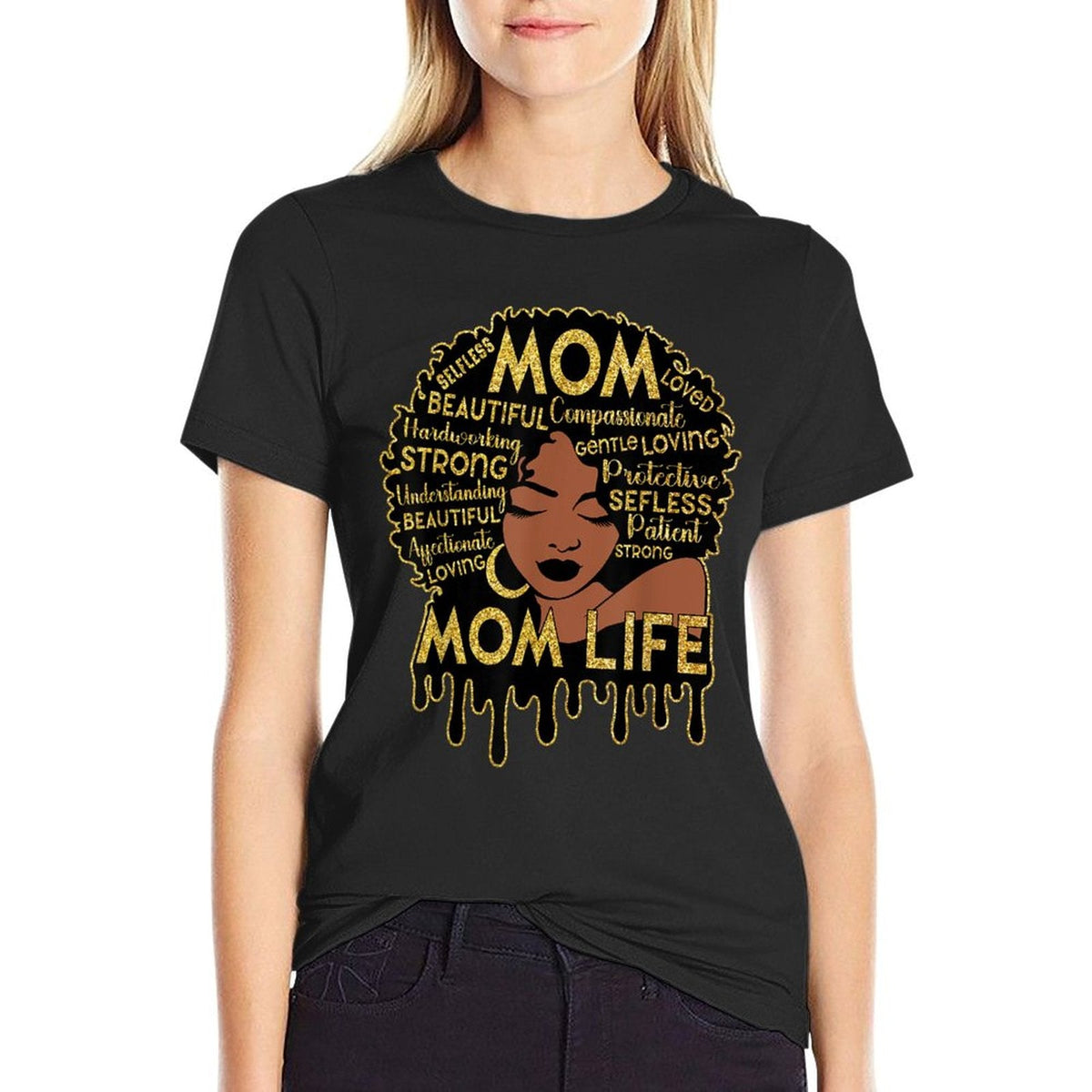 Black Women African American Black Mom Life Mother's Day T-Shirt